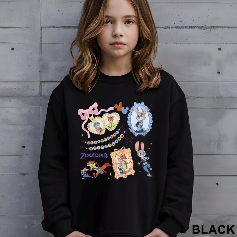 Coquette Bow Zootopia Swearshirt, Judy Hopps Sweatshirt, Nick Wilde Hoodie, Welcome To Zootopia Hoodie, Locket Zootopia Crewneck, 633854 imagem 3