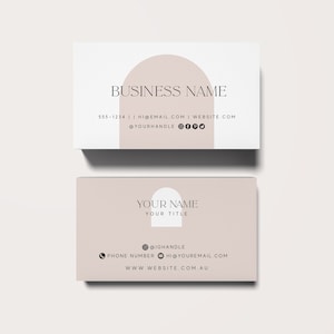 Business Card Template, Minimalist Business Cards, Chic Business Card, Modern Arch Pink Editable Business Card, Printable Business Cards T3