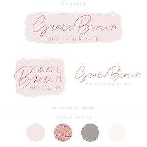 Diseño de logotipos de acuarela, marca de fotografía, diseño de logotipos prediseñados, diseño de logotipos personalizados, logotipo de Instant Beauty y tarjeta de presentación personalizada.
