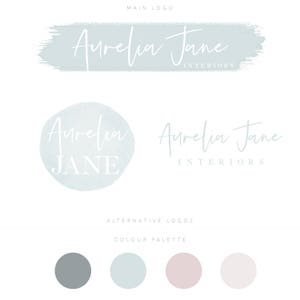 Diseño de logotipos de acuarela, marca de fotografía, diseño de logotipos prediseñados, diseño de logotipos personalizados, logotipo de Instant Beauty y tarjeta de presentación personalizada.