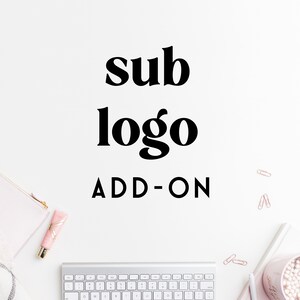 SUB LOGO add-on voor kant-en-klare en aangepaste logo-ontwerpen