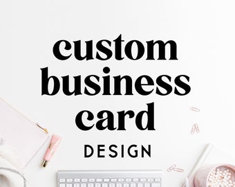 Custom Business Card Design - Personalised Business Card Design, Feminine Custom Graphic Design, logo business branding minimal simple pink