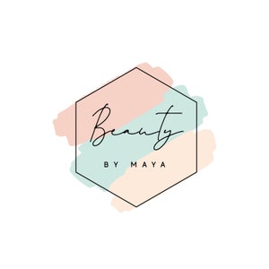 Design de logotipo em aquarela Marca fotográfica, design de logotipo pré-fabricado, marca de design de logotipo personalizado, logotipo Instant Beauty e cartão de visita personalizado