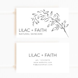 Cartão de visita personalizado floral pré-fabricado, cartões telefônicos mínimos, cartões de visita personalizados com marca fotográfica