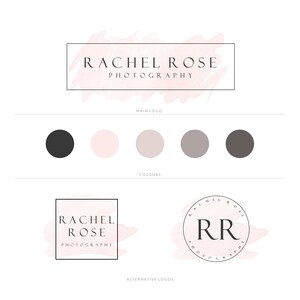 Diseño de logotipos de acuarela, marca de fotografía, diseño de logotipos prediseñados, diseño de logotipos personalizados, logotipo de Instant Beauty y tarjeta de presentación personalizada.