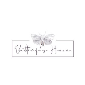 Schmetterling Vorgefertigtes Logo, Text-Blog-Logo-Design, Spaß-Logo und Wasserzeichen, Aquarell-Business-Logo-Design, Kinder-Logo-Branding, Motten-Logo