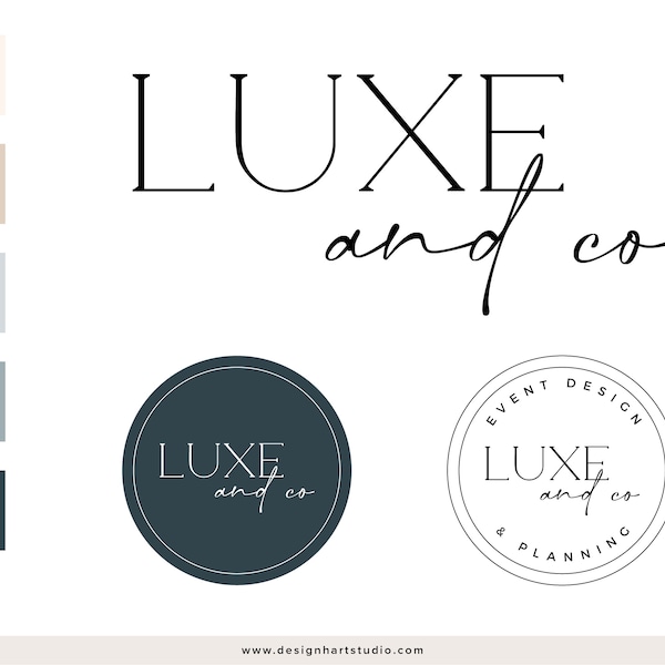 Modern Minimalist Premade Logo Design with Luxe Script for Elegant Boutique, Beauty Logo, Boutique Logo, Premade Branding Package, Watermark