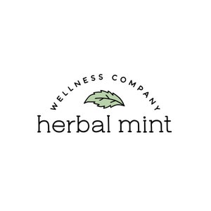 Logo de la nature botanique, logo préfabriqué de feuille de nature moderne, logo simple et filigrane, conception de marque de feuille de menthe, paquet de marque de bien-être Boho