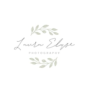 Diseño de logotipo de hoja, marca de fotografía Diseño de logotipo de empresa, logotipo prefabricado y marca de agua, marca de logotipo de belleza floral única