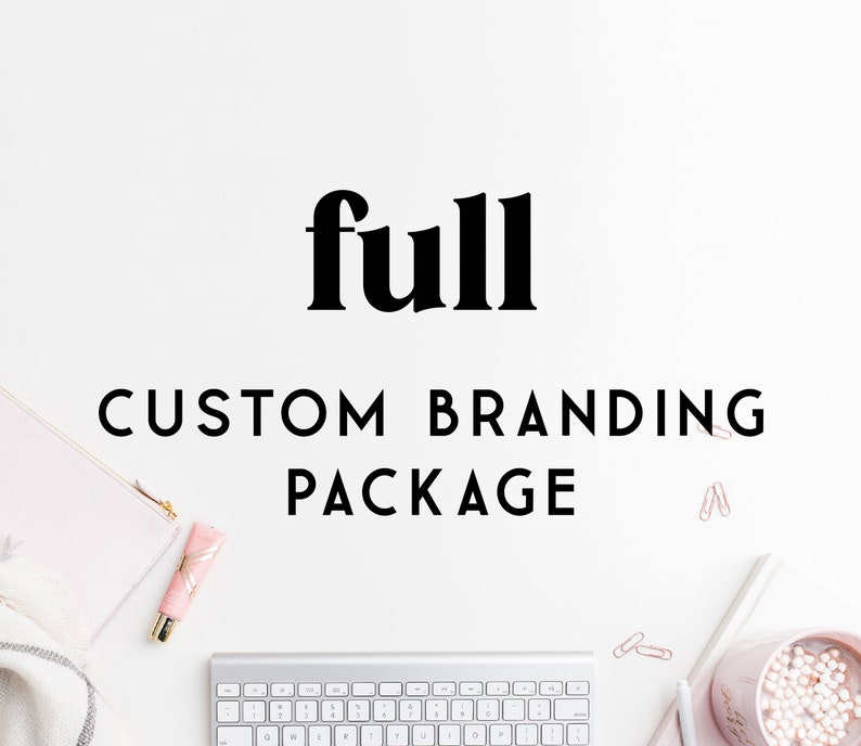May include: A white background with the word "full" in black bold letters. Below the word "full" is the text "CUSTOM BRANDING PACKAGE" in black letters.