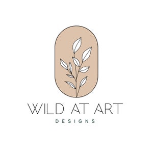 Logotipo minimalista prefabricado, diseño de logotipo de blog de texto, logotipo simple y marca de agua, diseño de logotipo de Earthy Unique Business, diseño de logotipo Scandi Leaf