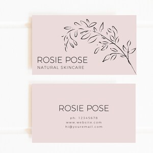 Floral Blush Vorgefertigte Kundenspezifische Visitenkarten, Pastell Visitenkarten, Fotografie Branding Kundenspezifische Visitenkarten