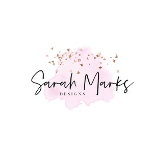 Design de logotipo em aquarela Marca fotográfica, design de logotipo pré-fabricado, marca de design de logotipo personalizado, logotipo Instant Beauty e cartão de visita personalizado
