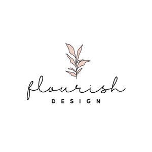 Fotografia Branding Progettazione logo aziendale, Logo predefinito e filigrana, Logo esclusivo Leaf Beauty, Logo minimalista pastello femminile