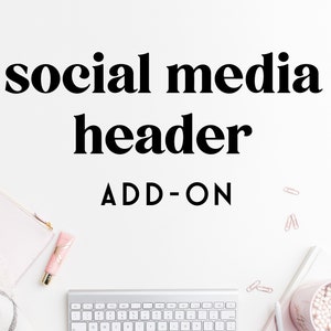 1 x HEADER-add-on voor vooraf gemaakte of aangepaste logo-ontwerpen - social media header-ontwerp - Facebook-omslag, website-header, blog-header