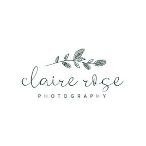 Logotipo minimalista prefabricado, diseño de logotipo de blog de texto, logotipo simple y marca de agua, diseño de logotipo de Calligraphy Business, diseño de logotipo Leaf Greenery