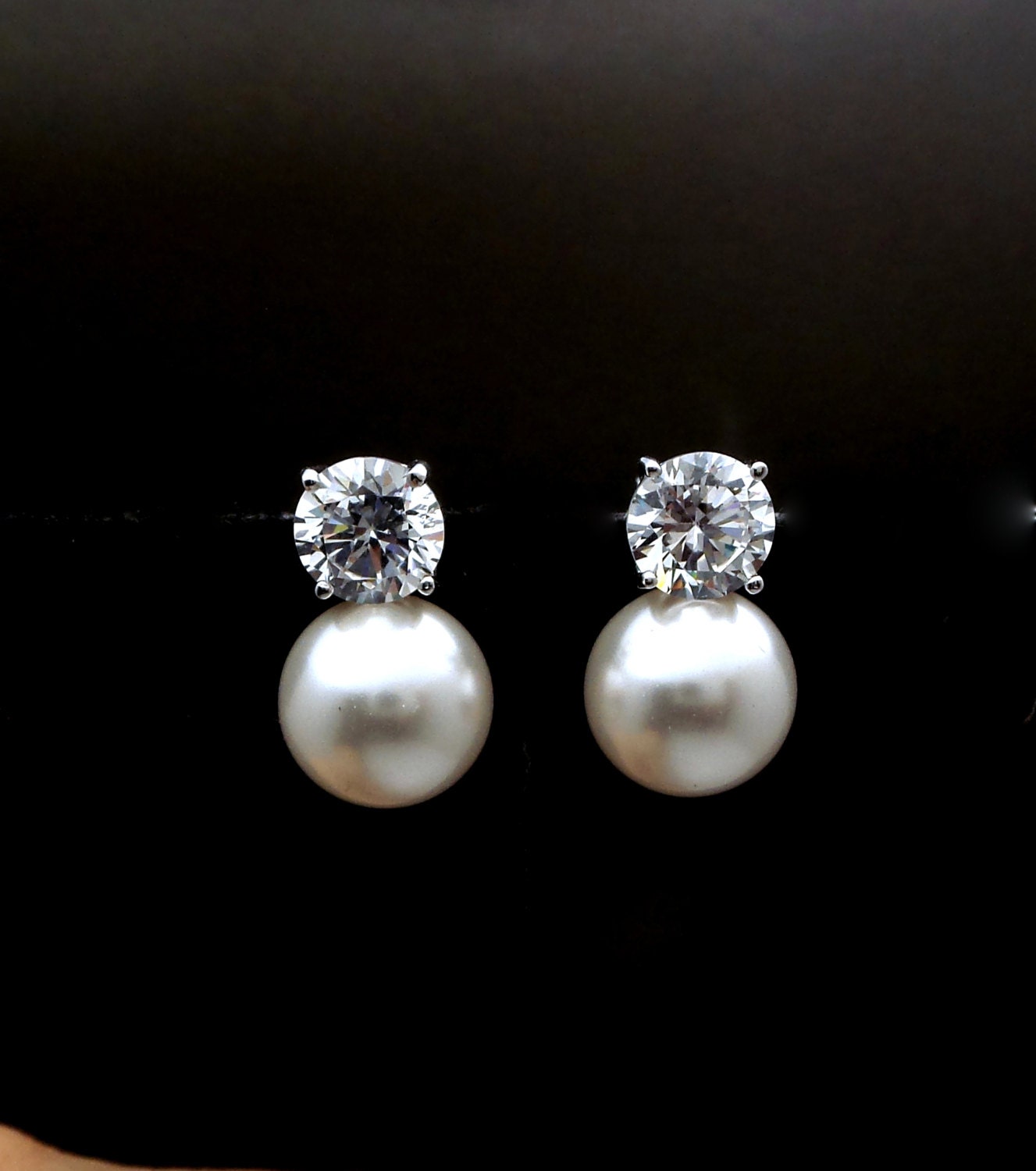 Bridal Earrings Bridesmaid Gift Wedding Jewelry Round 12mm - Etsy