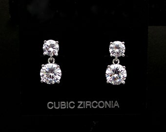 Cubic Zirconia Drop Earrings | Etsy Cubic Zirconia Drop Earrings | Etsy