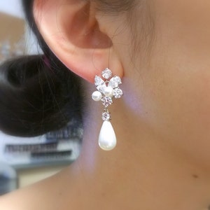 Wedding earrings shop white gold
