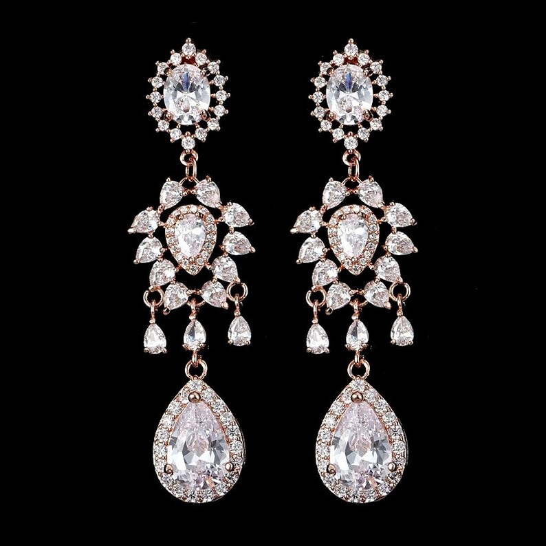 wedding bridal jewelry christmas bridesmaid prom gift party pageant Clear white teardrop cubic zirconia oval halo cz rhodium post earrings