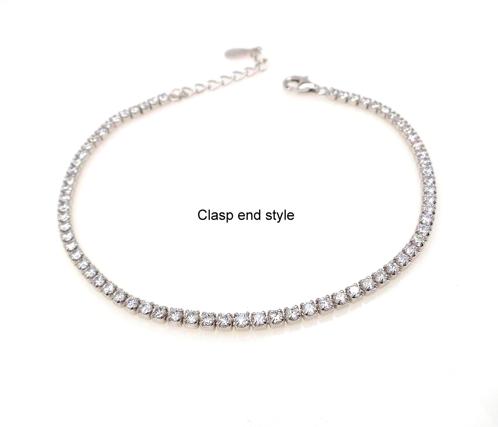 925 Sterling Silver Inlaid AAA Clear White Cubic Zirconia 2mm Etsy