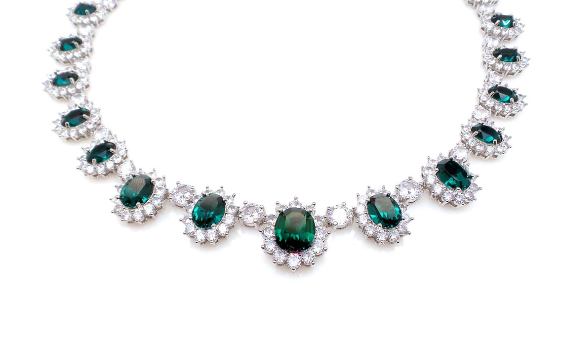 Wedding Jewelry Prom Bridal Necklace Gift Pageant Clear White Etsy