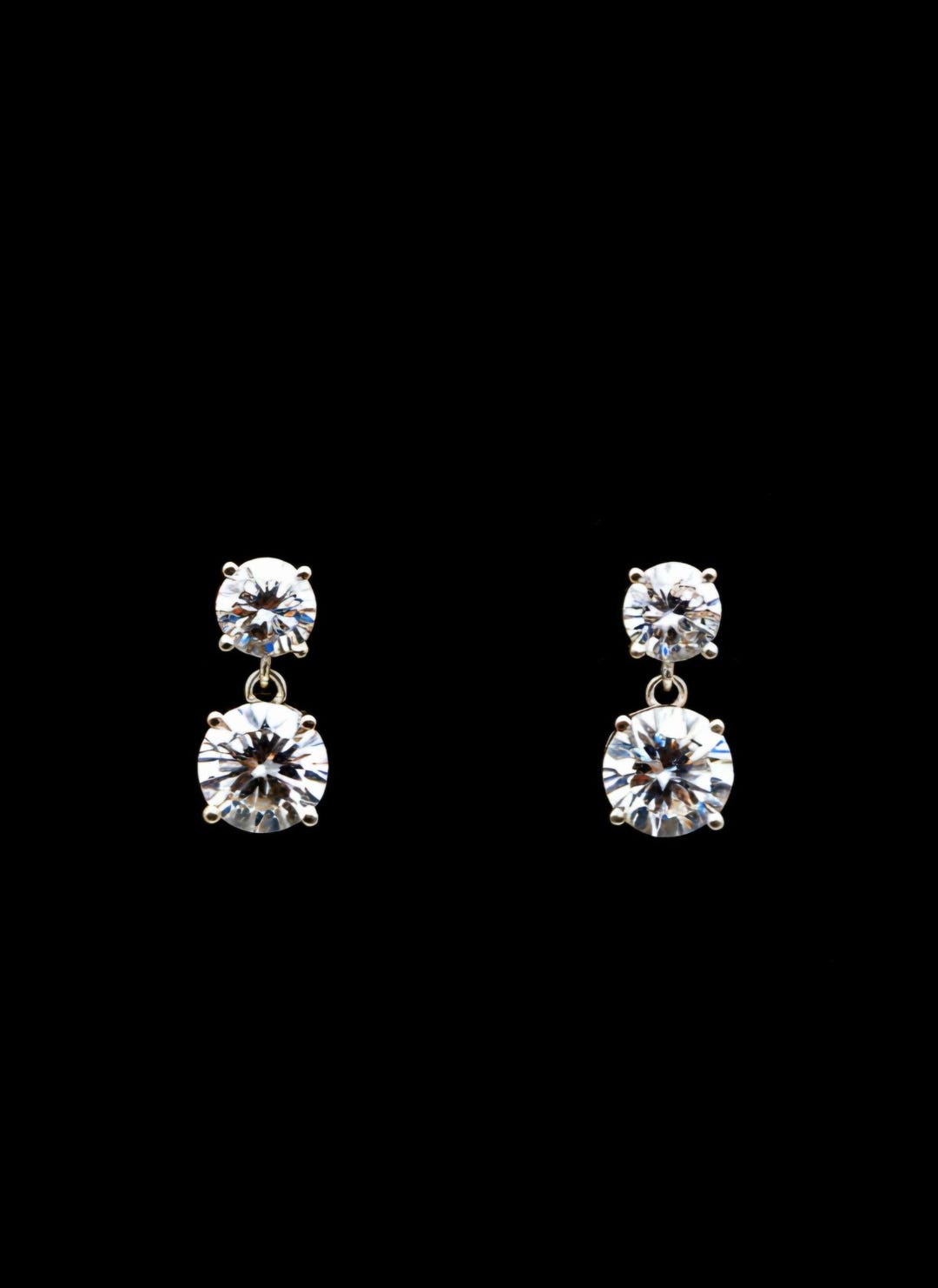 Boucles d'oreilles cristal bleu argent massif 925°°° rhodié certicicat