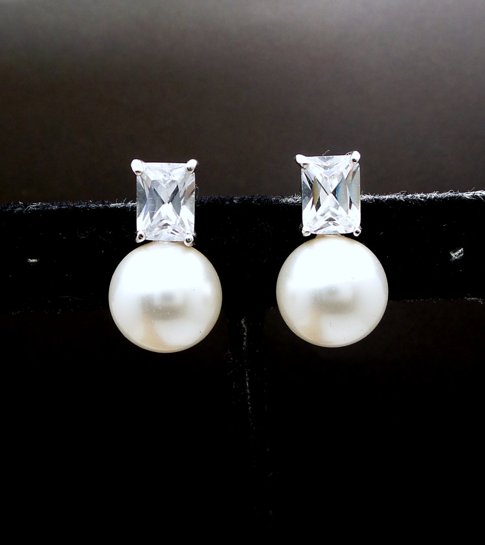 Bridal Earrings Bridesmaid Gift Wedding Jewelry Crystal Round - Etsy