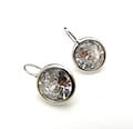 Bridesmaid jewelry wedding bridal jewelry bridesmaid gift earrings Simple bridal wedding clear white round 11mm cubic zirconia drop hook