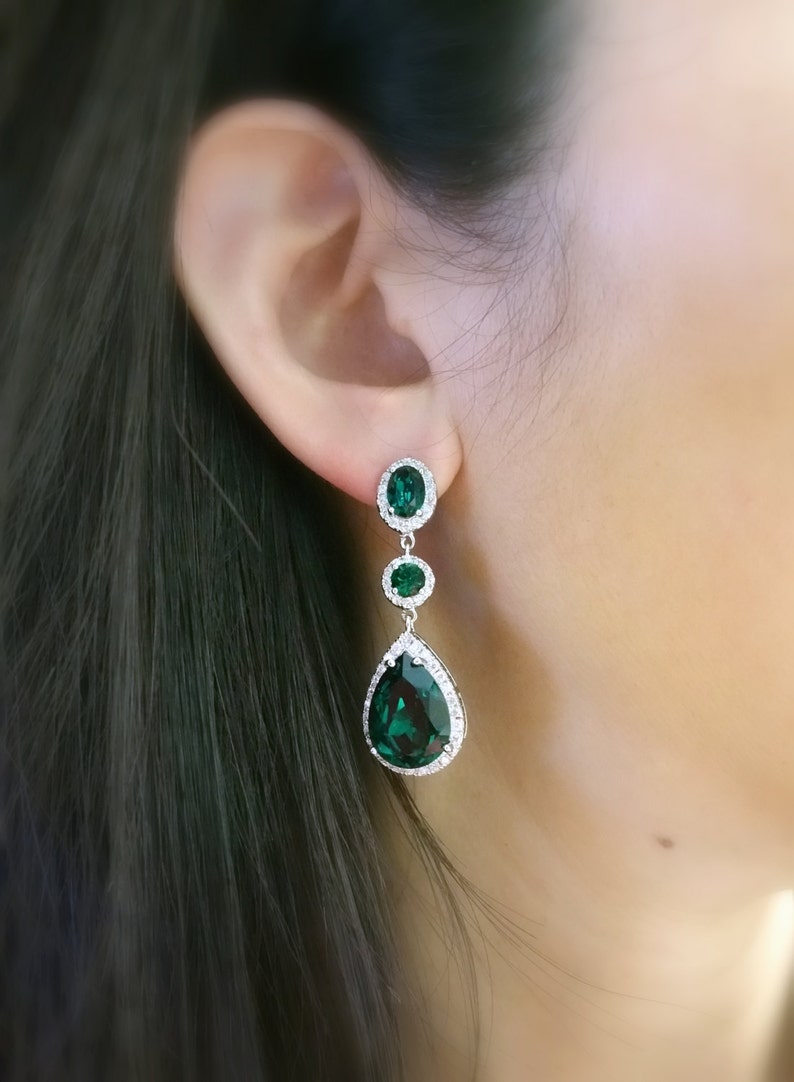 Wedding Bridal Jewelry Statement Earrings Prom Pageant Etsy