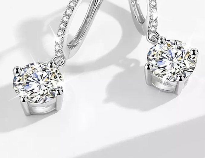 Gioielli da sposa, Argento, Cubica, Gioielli da sposa, Orecchini da sposa, Orecchini da sposa, Orecchini da damigella d'onore, Dangle ,Post, Doni della Madre - Italia