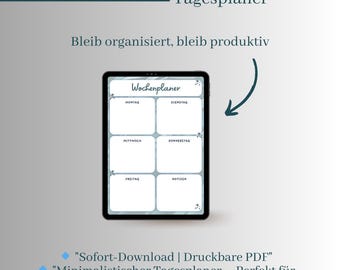 Weekly Planner PDF – Digital Weekly Plan, Printable Planner, Minimalist Weekly Calendar Weekly Overview, Planner Template