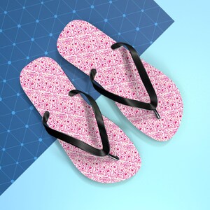 Boho Floral Flip Flops - Idealne na plażowe dni, letnie imprezy, relaks przy basenie, obuwie wakacyjne, prezenty