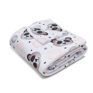 Panda Pattern Arctic Fleece Blanket, Cozy Home Decor, Unique Gift for Kids and Animal Lovers, Soft Throw for Cuddling, Nursery Blanket,