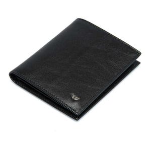 Carteira masculina de couro preta feita à mão – Elegante - Porta-cartões elegante e minimalista - Presente de bolso para dinheiro, carteira de couro genuíno