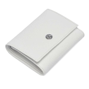 Cartera de mujer de cuero blanco hecha a mano: elegante, minimalista, tarjetero, bolsillo para efectivo, regalo, billetera de cuero genuino