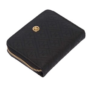 Cartera de piel negra para mujer: elegante, minimalista, tarjetero, bolsillo para dinero en efectivo, billetera de piel auténtica
