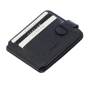 Cartera de cuero azul marino para hombre: elegante, minimalista, tarjetero, bolsillo para efectivo, regalo, billetera de cuero genuino
