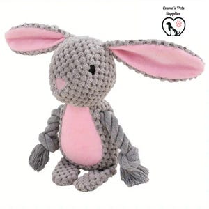 Cartoon Stuffed Dog Toy, Plush Squeaky Dog Toy for All Breed Sizes,
