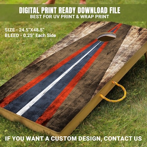 Cornhole Board Aufkleber: Rot, Weiß & Blau Streifen (Digitaler Download)