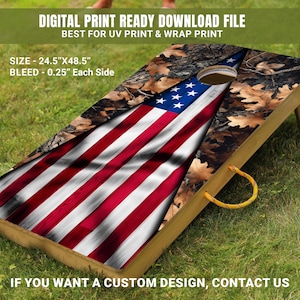 Rustikale amerikanische Flagge Camo Cornhole Wraps (digitaler Download)