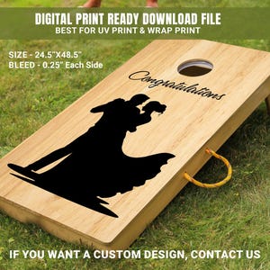 Wedding Cornhole Wrap: Dancing Couple Silhouette (Digital Download)