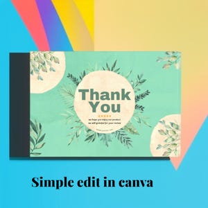 Cartão de agradecimento para download instantâneo - Design minimalista elegante - Uso pessoal/empresarial/casamento - Arquivo digital para impressão