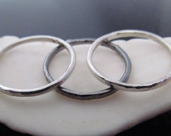 Set of 3 rings, stacking ring, gift, wedding, friendship, family set, bridemaid, prom, engagement ring,