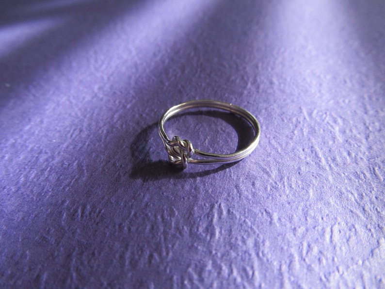 bague noeud d'amour en argent sterling, bague noeud, bague de pureté, de promesse, de mariage, cadeau, anneau, verloofde, amour infini afbeelding 5