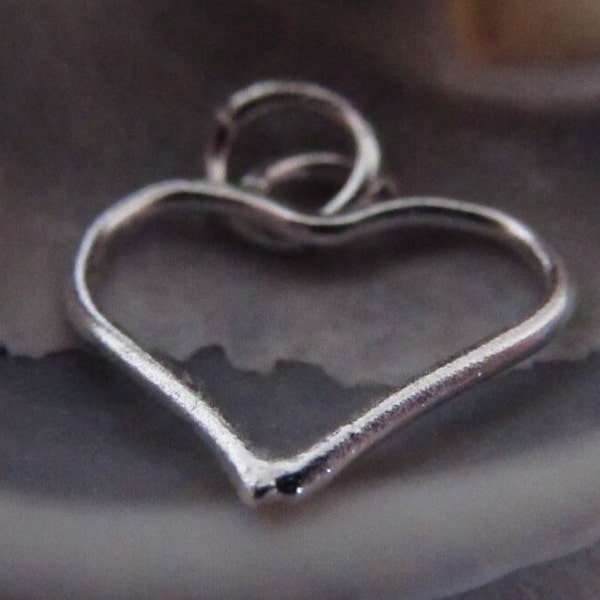 petit pendentif coeur en fil en argent sterling 1mm, cadeau, amour, collier, mariage, souvenir, amoureux, ami, amitié,
