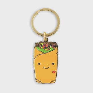 Biggie Burrito Custom Enamel Keychain, Cute Food Key chain Personalised Gift, Funny Enamel Key chain for Bags, Backpacks, Accessories
