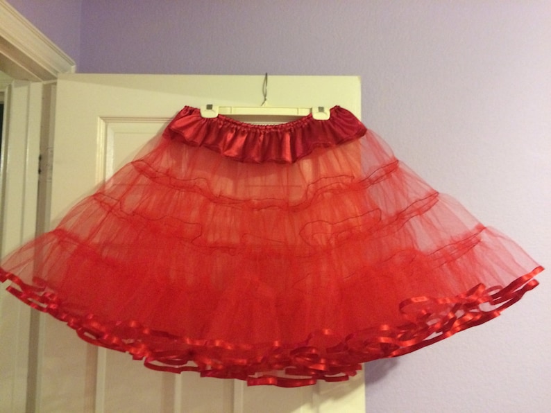 Red Petticoat Tulle Petticoat 2 layers Christmas Party dress accessory