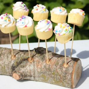 18 Cake Pop Holder Log, Rustic Party Cake Stand Display, Party Decor, Cakestand Rustic Bark, Cake Pop Table Centerpiece Treat Organizer