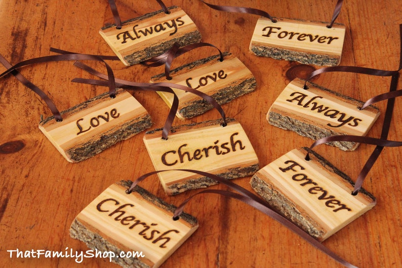 Custom Gift Tags, Rustic Placecard Tag Marker, Engraved Wood Sign with Ribbon, Personalized Drink Party Favors, Twine or Ribbon image 4